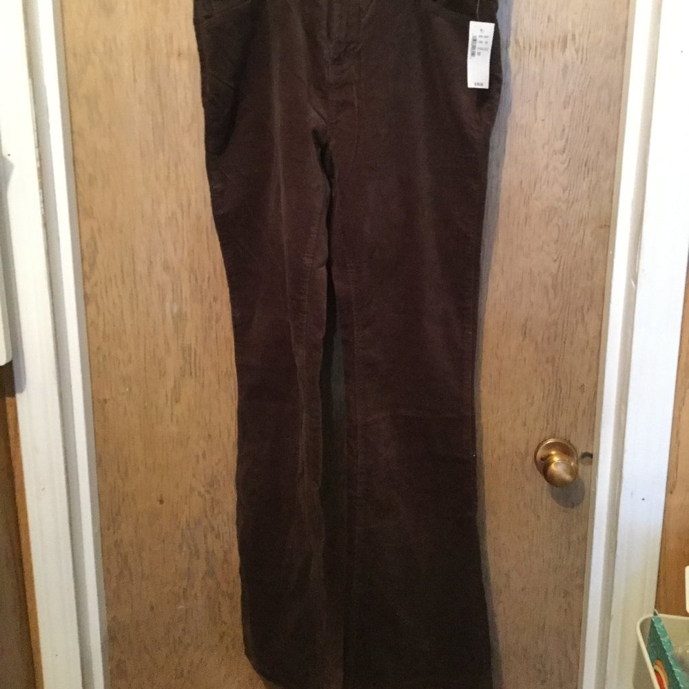 Super soft brown boot cut ladies pants mid rise